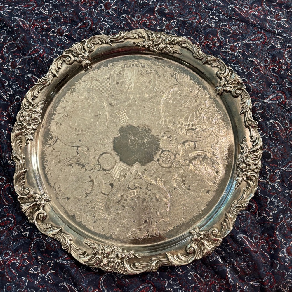 Heritage plate plated floral and‎ fruit print